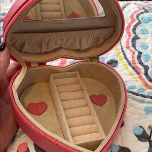 Heart shaped travel jewelry box
